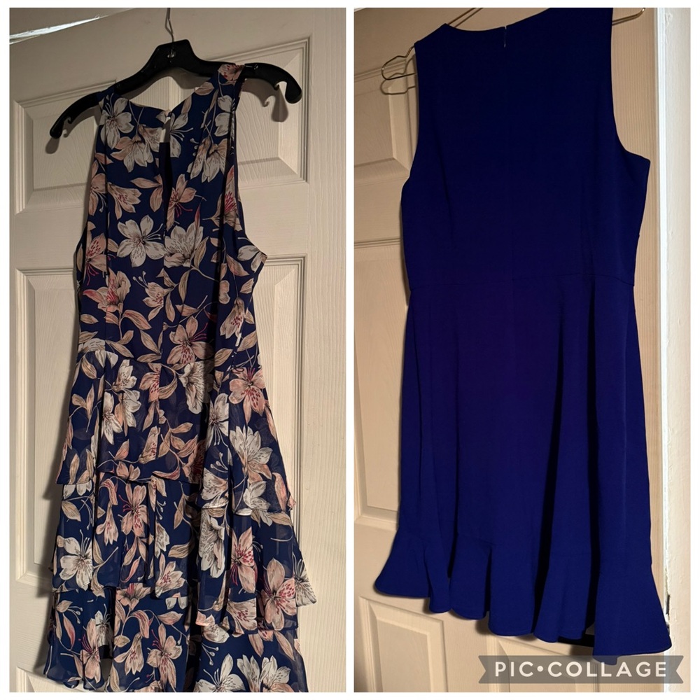 Eliza J Bundle Floral Sleeveless & Blue Sleeveless sz 14 Dresses